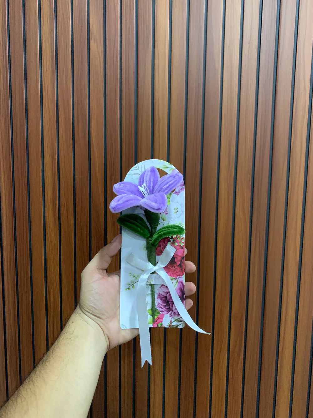 Purple Lily Handmade Flower Card💜